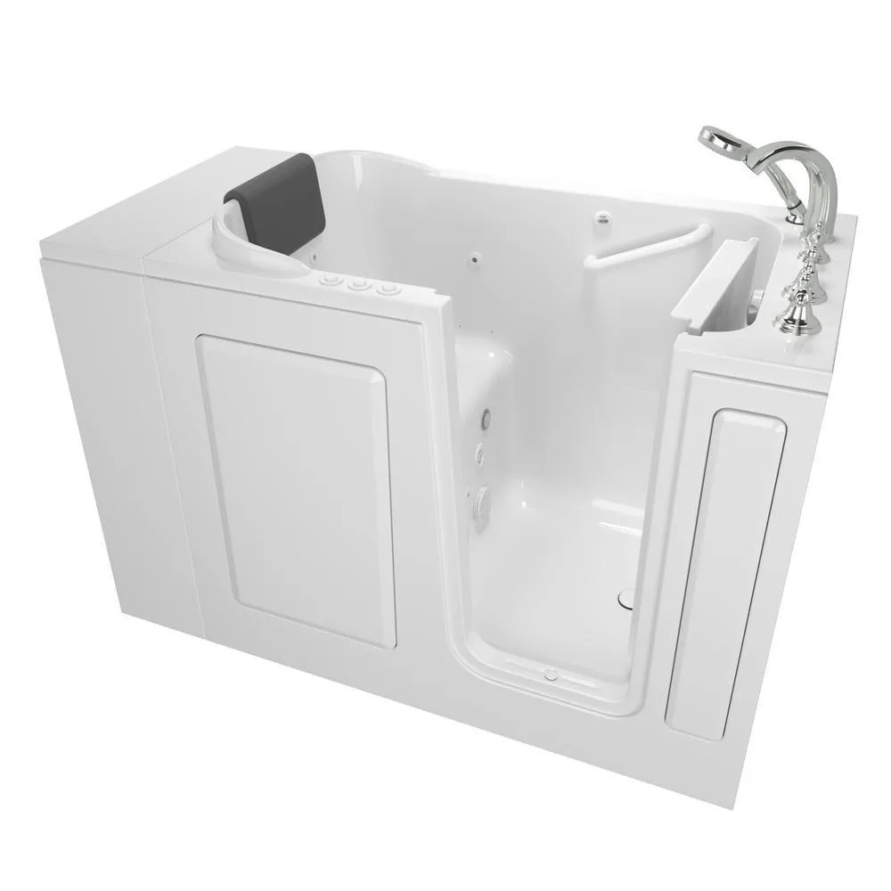 Gelcoat Premium Series 48 in. x 28 in. Left Hand Walk-In Whirlpool and Air Bathtub in Linen, photo 18 of 18