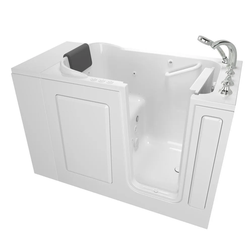 Gelcoat Premium Series 48 in. x 28 in. Left Hand Walk-In Whirlpool and Air Bathtub in Linen, photo 16 of 18