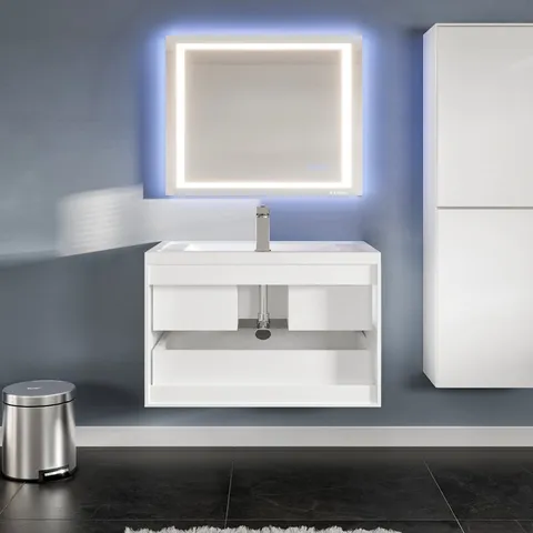 Flair 32-in Wall-Mount Vanity with Acrylic Top & Integrated Sink