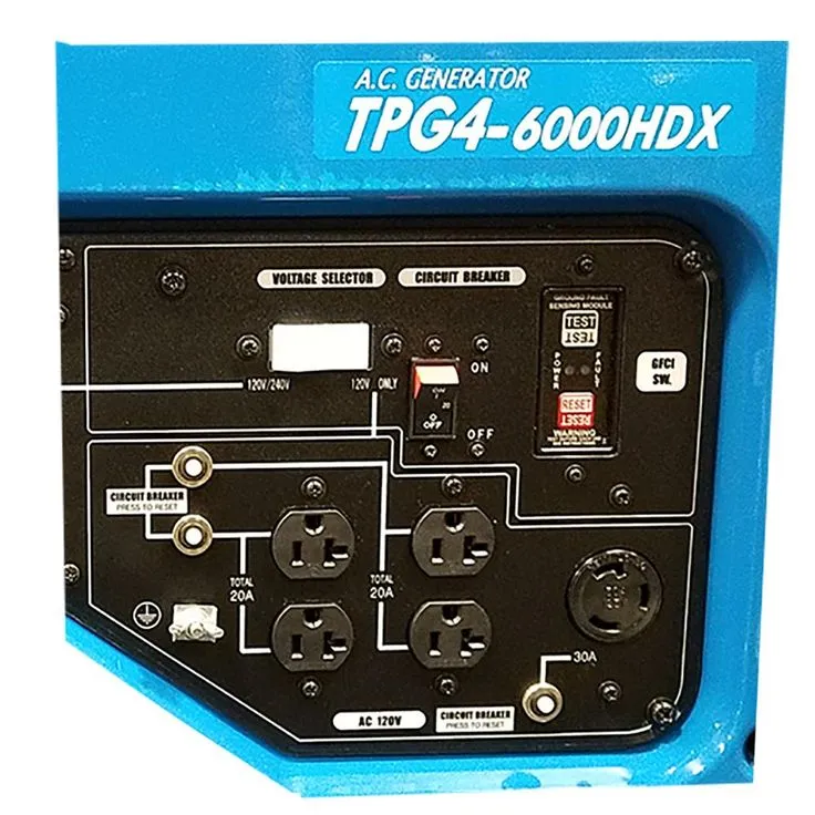 TSURUMI PUMP 4,800 Watt Gasoline Powered Portable Blue Generator with GFCI Protection and Honda GX340 Engine, photo 4 of 4