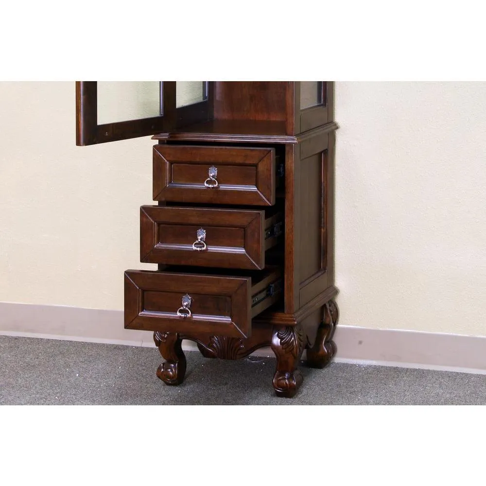 Bevington 18 in. W x 67 in. H x 14 in. D Bathroom Linen Storage Cabinet in Walnut, photo 4 of 5