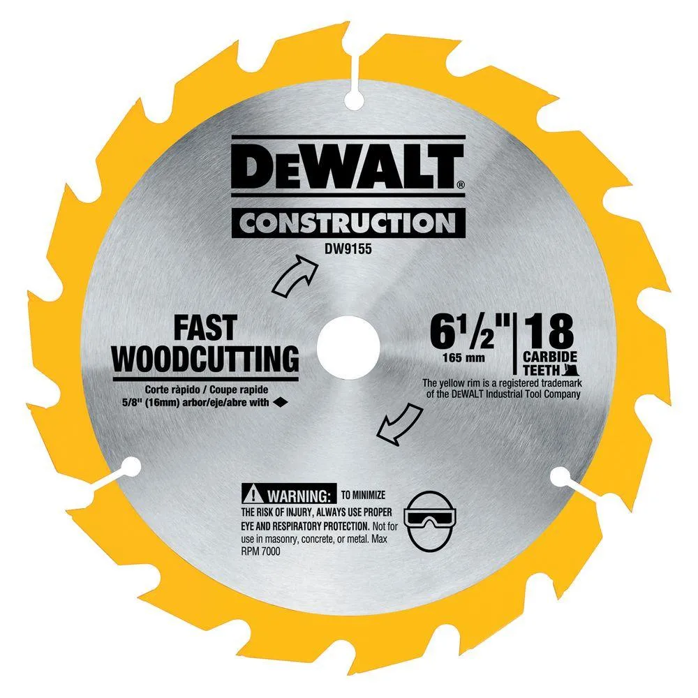 DEWALT 20-Volt 6-1/2 in. MAX Li-Ion Cordless Circular Saw (Tool-Only) with Bonus 6-1/2 in. 18-Tooth Fast Cutting Carbide Blade, photo 3 of 12