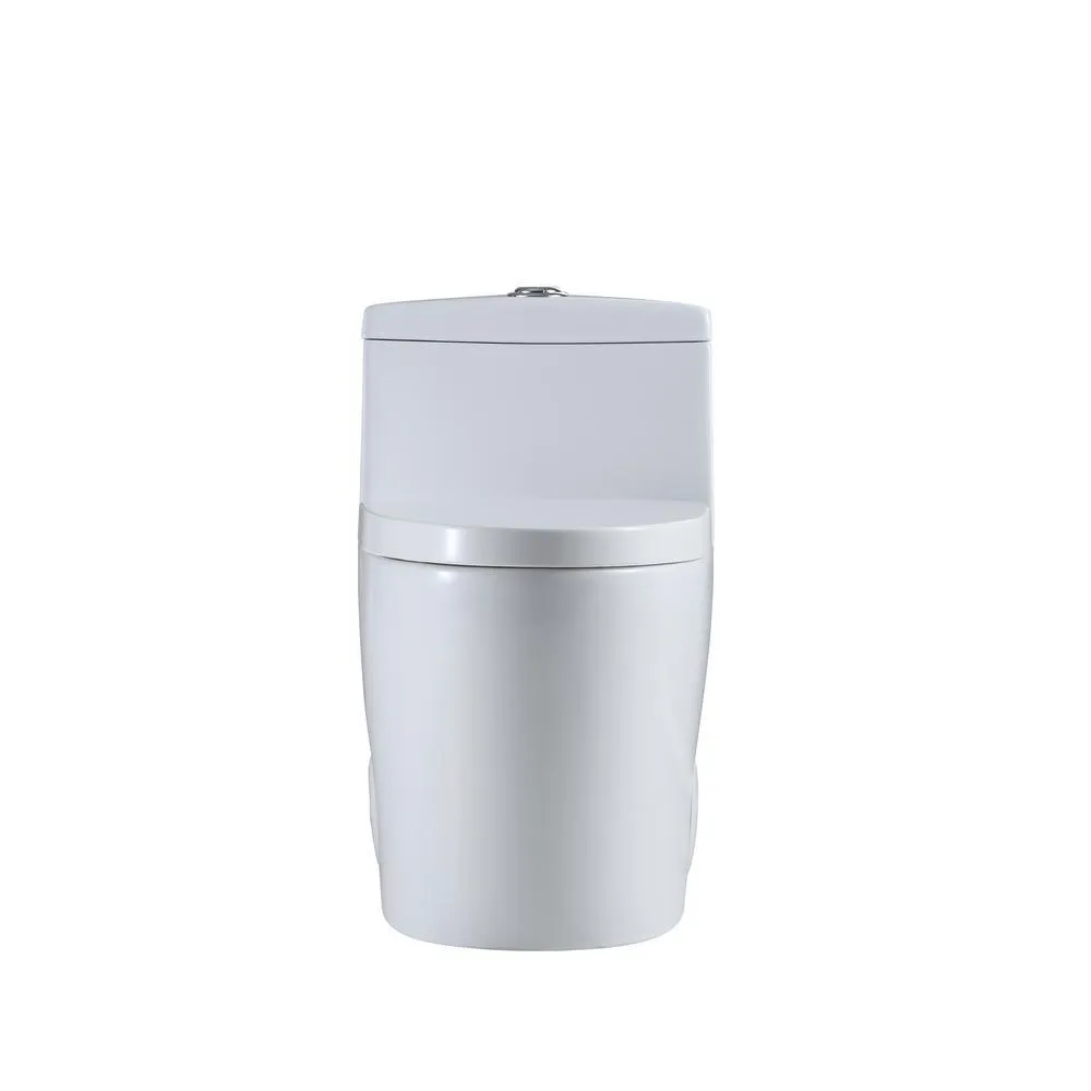 Skirted Modern Design 1-piece 1 Gallon Dual Flush High Efficiency Elongated One-Piece Toilet - Seat Included, photo 3 of 8