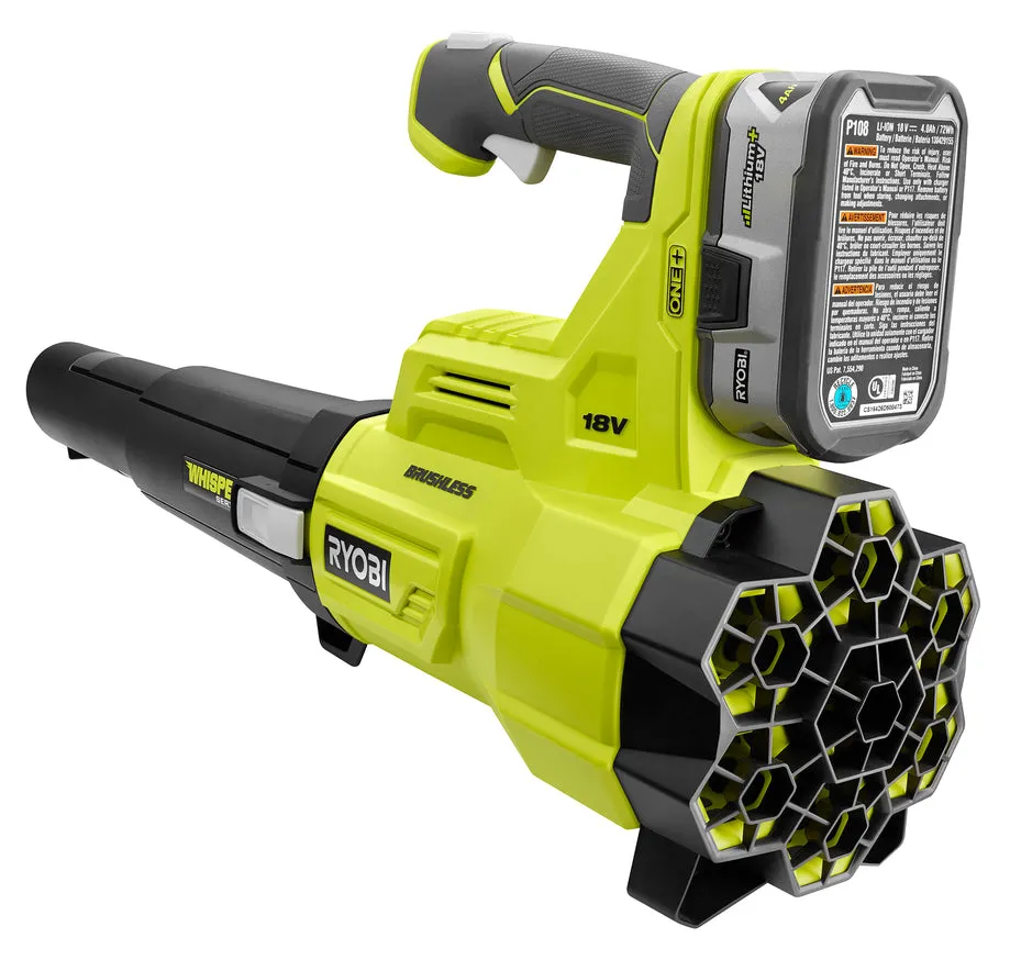 RYOBI 110 MPH 410 CFM 18V ONE+ Brushless Cordless Jet Fan Blower Kit with 4Ah Battery and Charger, photo 5 of 8