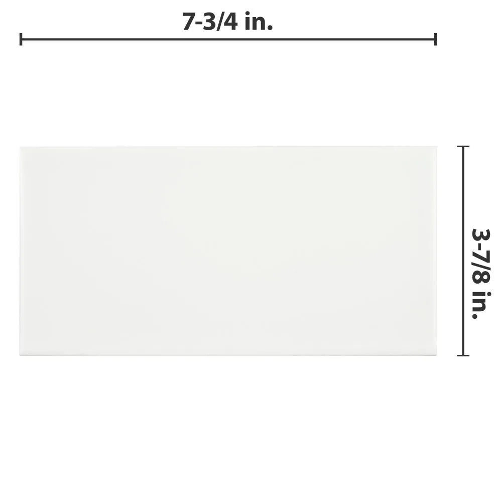 Merola Tile Projectos 7-3/4 in. x 3-7/8 in. Neve Matte Ceramic Subway Floor and Wall Tile (11.46 sq. ft. / Case), photo 2 of 8