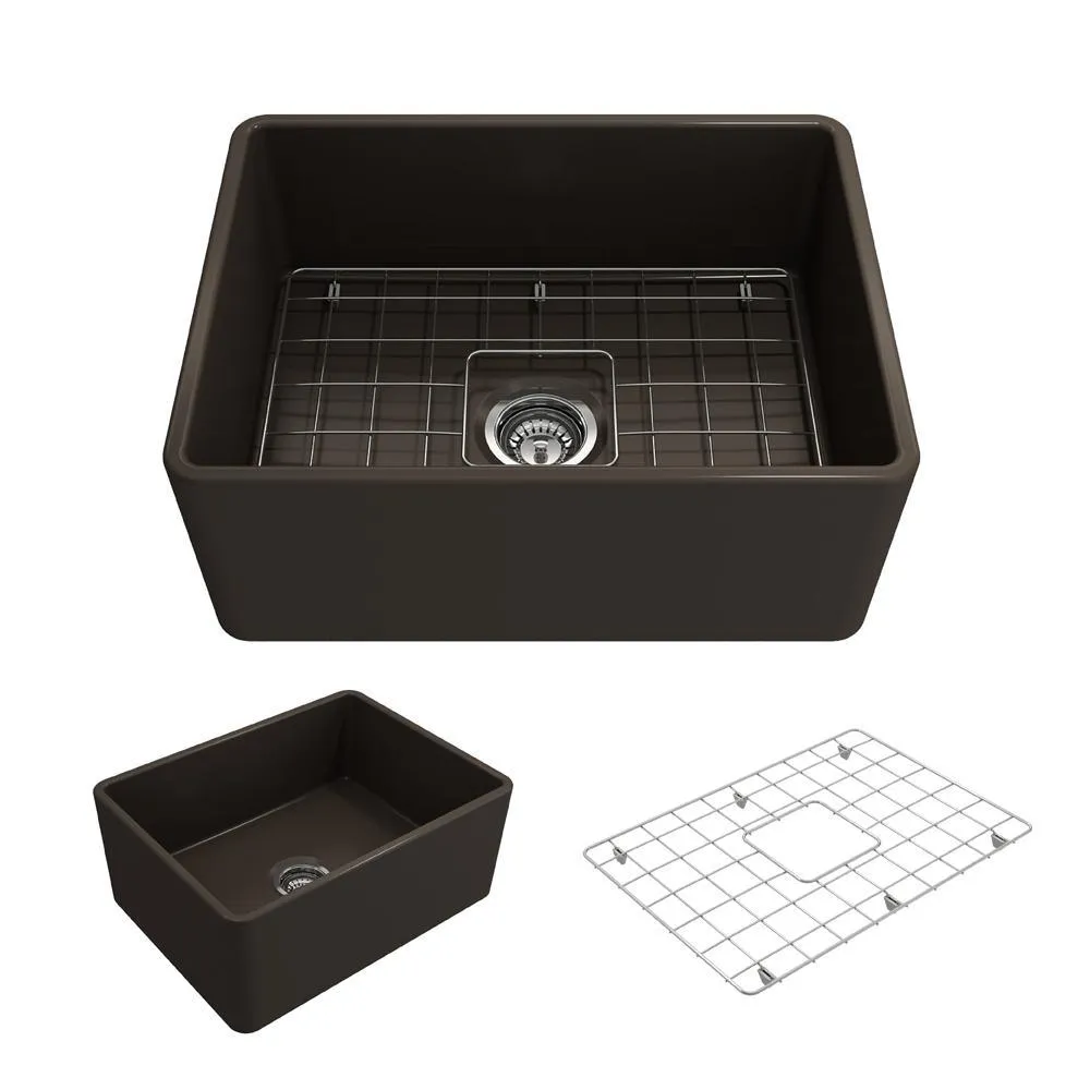 Classico Farmhouse Apron Front Fireclay 30 in. Single Bowl Kitchen Sink with Bottom Grid and Strainer in White, photo 10 of 33