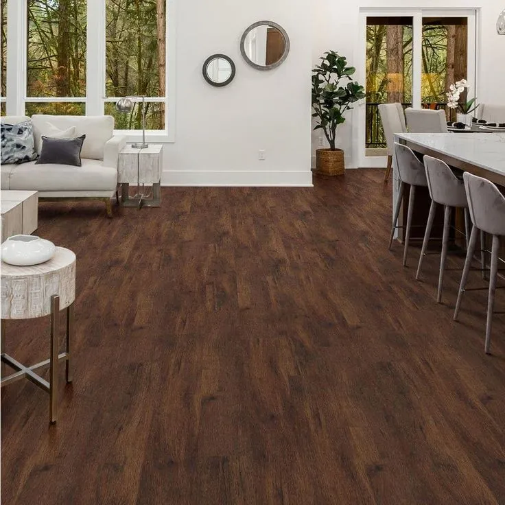 MSI Woodland Antique Mahogany 7 in. x 48 in. Rigid Core Luxury Vinyl Plank Flooring (23.8 sq. ft. / case), photo 8 of 12