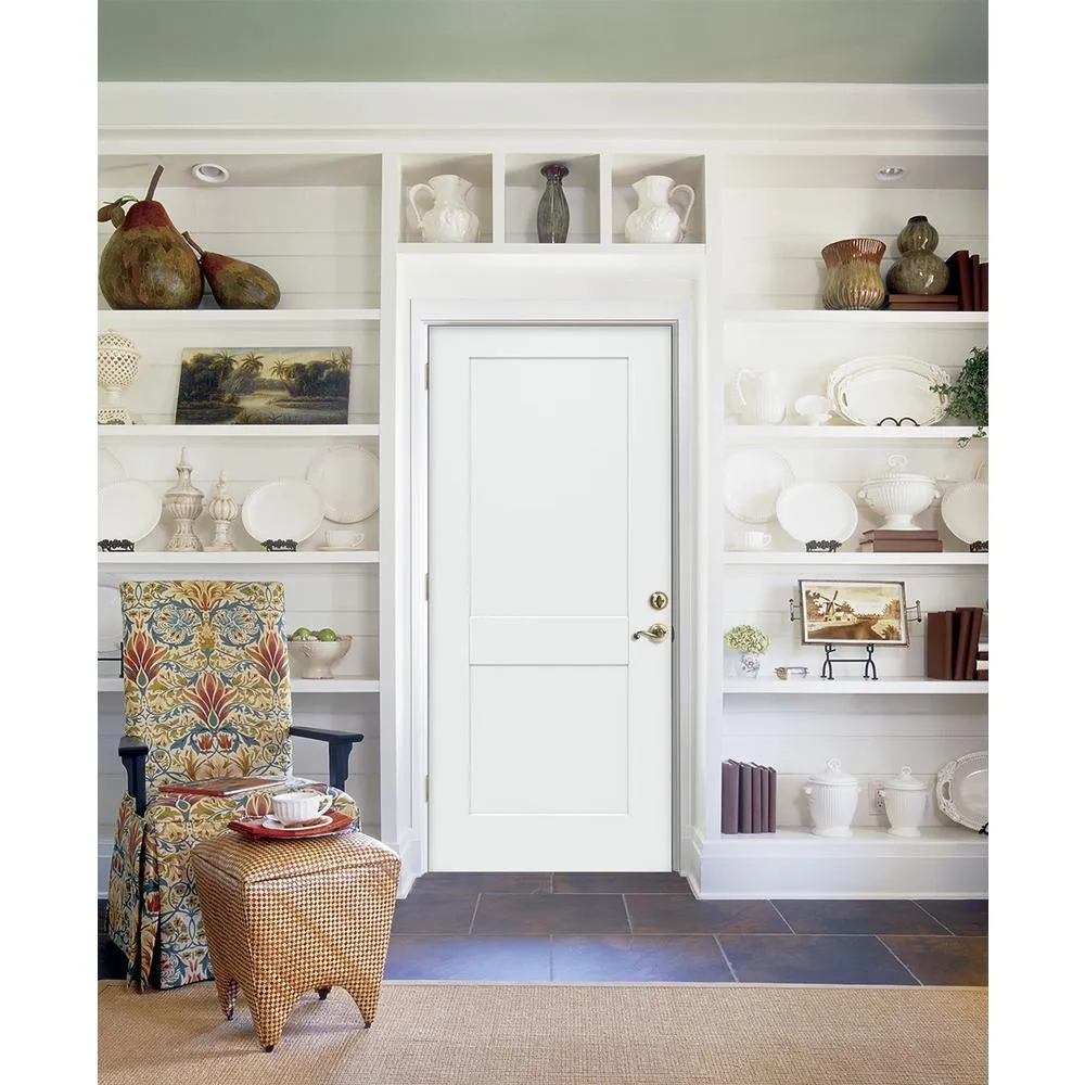 JELD-WEN 32 in. x 80 in. 2-Panel Craftsman Primed Steel Prehung Right-Hand Inswing Front Door, photo 7 of 12