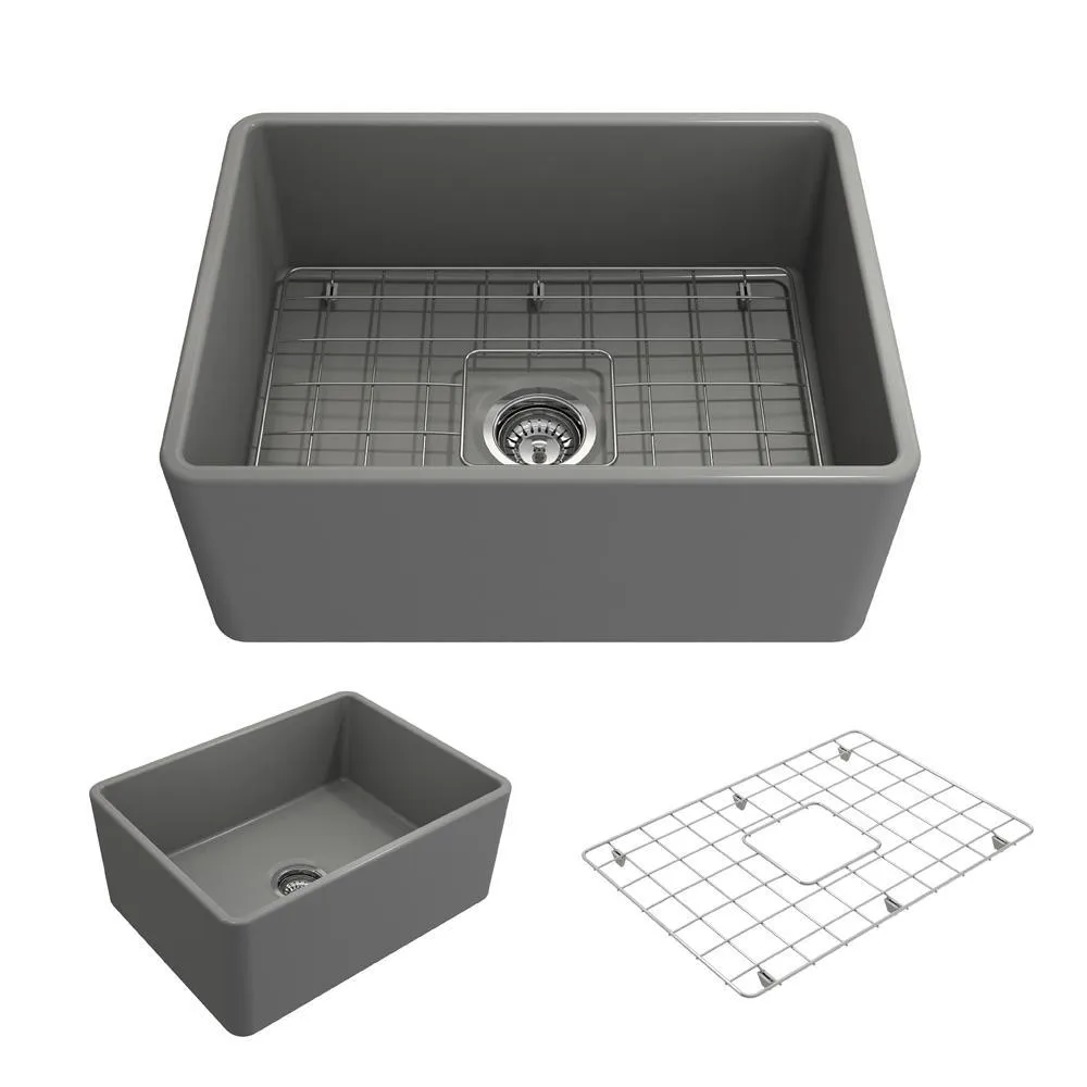 Classico Farmhouse Apron Front Fireclay 30 in. Single Bowl Kitchen Sink with Bottom Grid and Strainer in White, photo 18 of 33