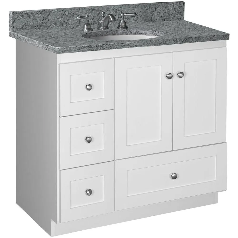 Shaker 30 in. W x 21 in. D x 34.5 in. H Vanity with Left Drawers Cabinet Only in Natural Alder, photo 9 of 13
