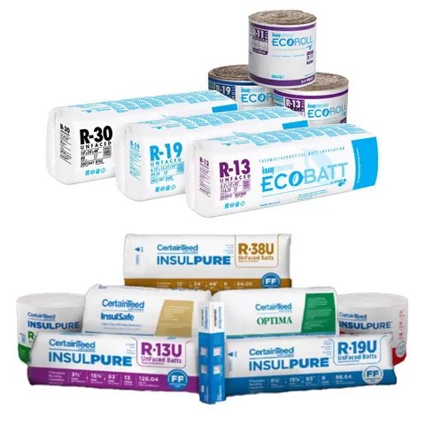 16 in wide · 48 in long R-6.7 Unfaced Fiberglass Insulation Roll
