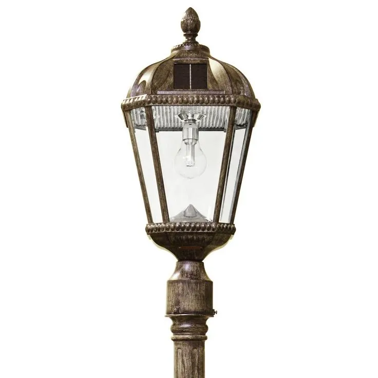 Gama Sonic Royal Bulb Series Single Weathered Bronze Integrated Led Outdoor Solar Lamp Post Light with GS Solar LED Light Bulb, photo 5 of 5