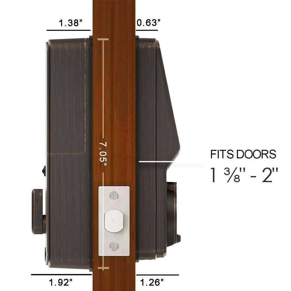 Lockly Secure Venetian Bronze Single-Cylinder Smart Alarmed Lock Deadbolt with Keypad, Bluetooth and Discrete PIN Code Input, photo 4 of 8