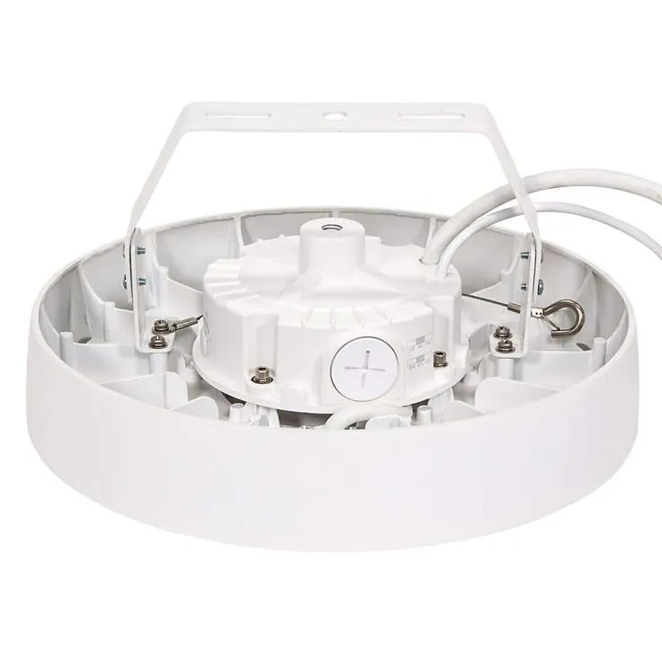 Commercial Electric 11 in.  Adjustable CCT Multiple Lumens 100-Watt Round Integrated LED High Bay Light 120-277V Mounting Options, photo 7 of 10