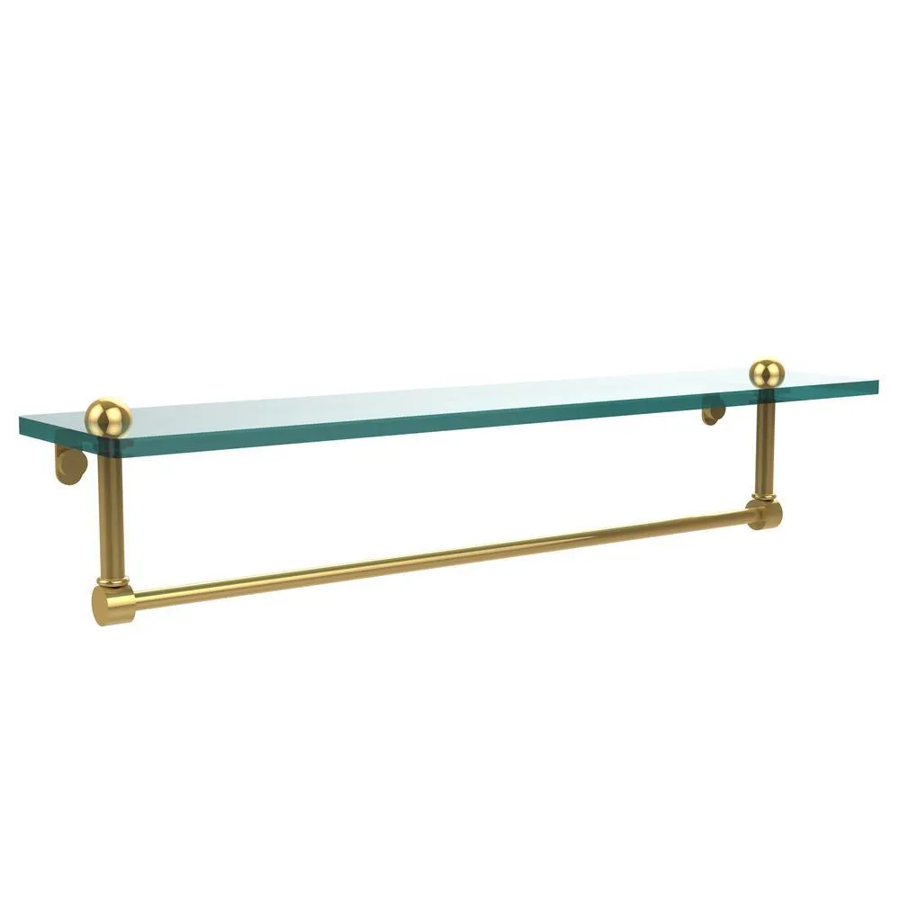 Allied Brass 22 in. L x 5 in. H x 5 in. W Clear Glass Vanity Bathroom Shelf with Towel Bar in Antique Bronze, photo 6 of 15