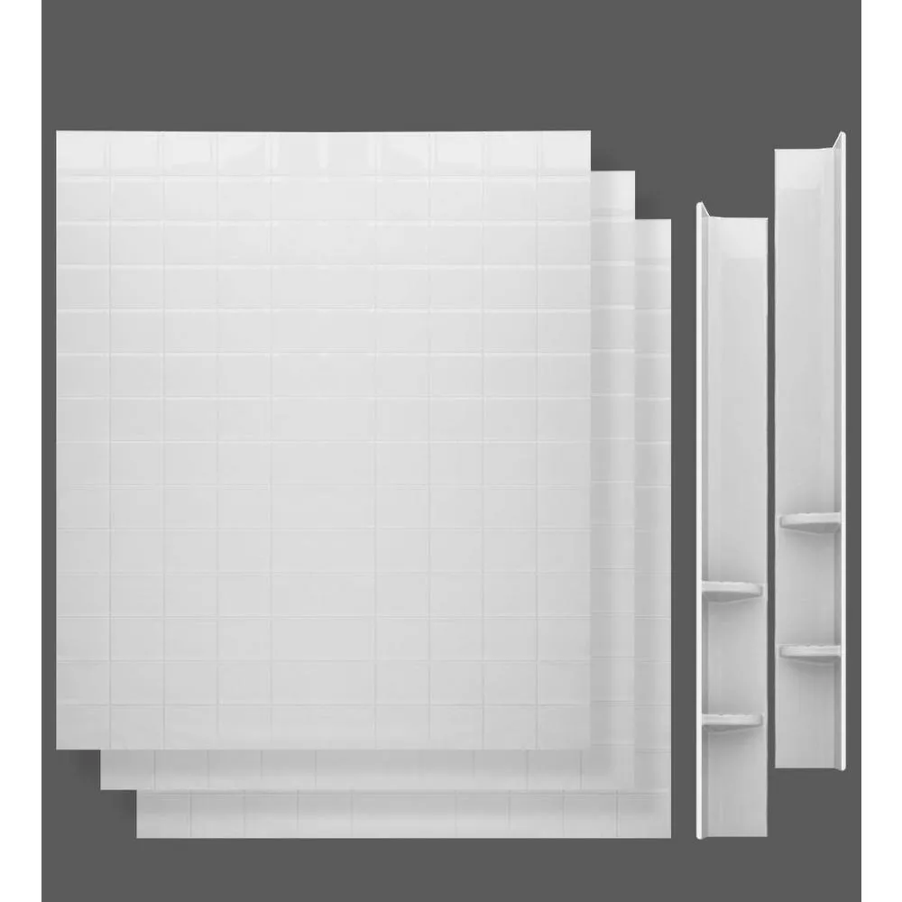 NOVA Heated 5 ft. Walk-in Non-Whirlpool Bathtub with 4 in. Tile Easy Up Adhesive Wall Surround in White, photo 3 of 8