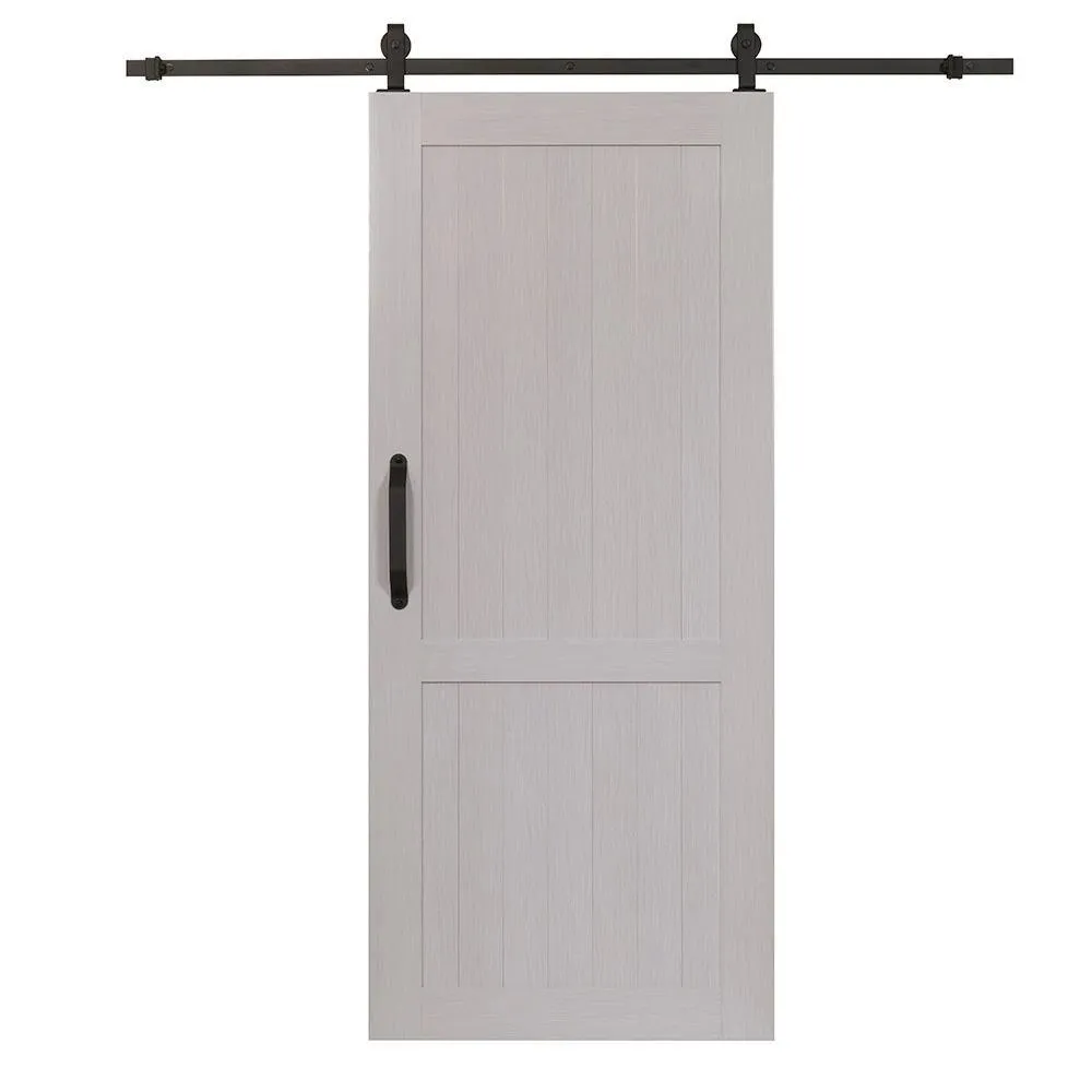 Pinecroft 36 in. x 84 in. Millbrooke White H Style Ready to Assemble PVC Vinyl Sliding Barn Door with Hardware Kit, photo 11 of 13