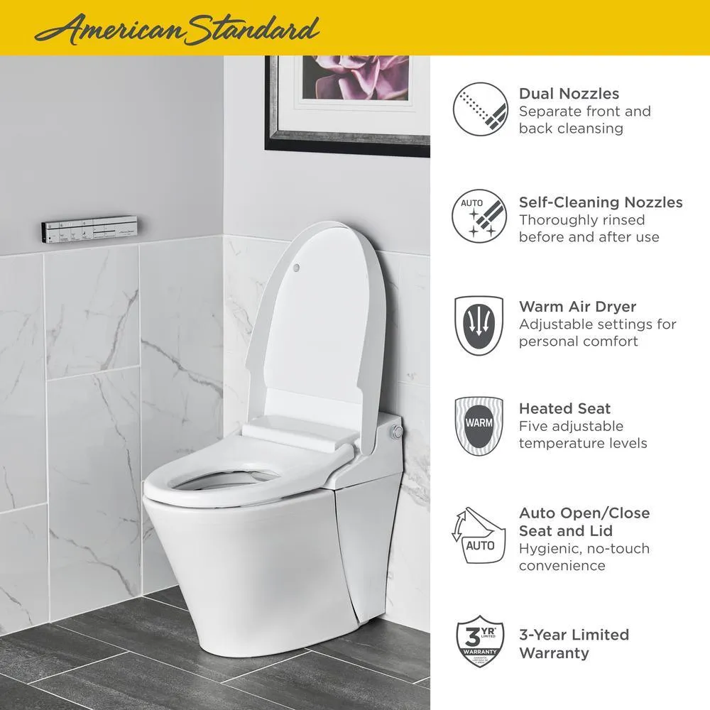 Advanced Clean 100 Spalet 12 in. Rough-In 1-piece 0.92/1.32 GPF Dual Flush Elongated Toilet in White, Seat Included, photo 5 of 10