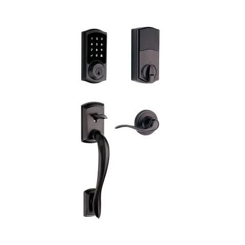 SmartCode 915 Touchscreen Venetian Bronze Single Cylinder Electronic Deadbolt with Avalon Handleset and Tustin Lever
