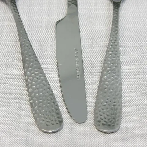Hammered 46-Piece Stainless Steel Flatware Set (Service for 8)