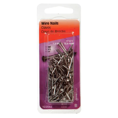 Bright Steel Wire Nails, 17 Ga x 1 in