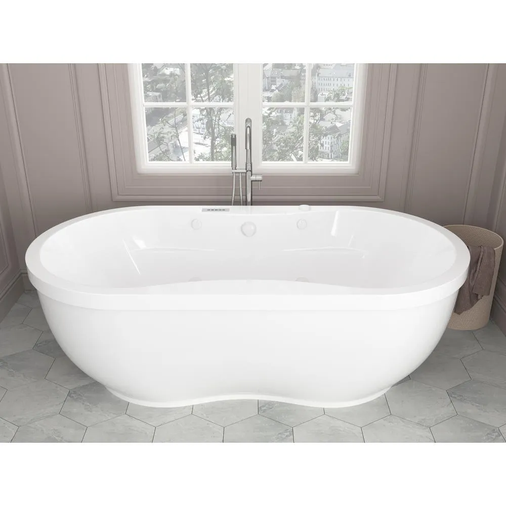 Universal Tubs Agate Diamond Series 6 ft. Acrylic Center Drain Flatbottom Whirlpool Freestanding Bathtub in White, photo 9 of 20