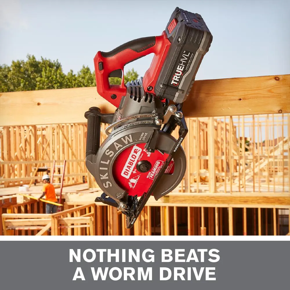 SKILSAW TRUEHVL 48-Volt Cordless 7-1/4 in. Worm Drive Saw Kit with TRUEHVL Battery and Diablo Blade, photo 7 of 11