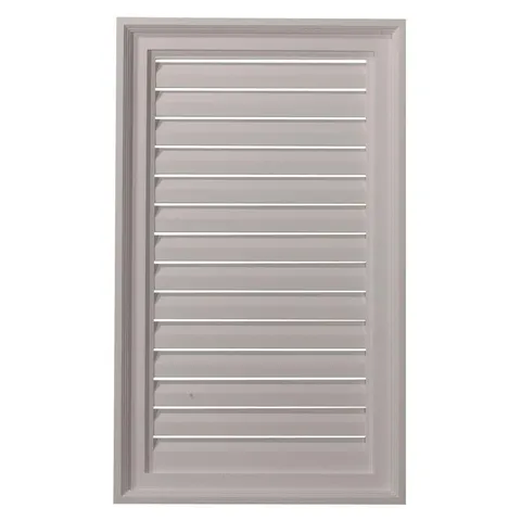 18 × 30 in Rectangular Primed PolyUrethane Paintable Gable Louver Vent