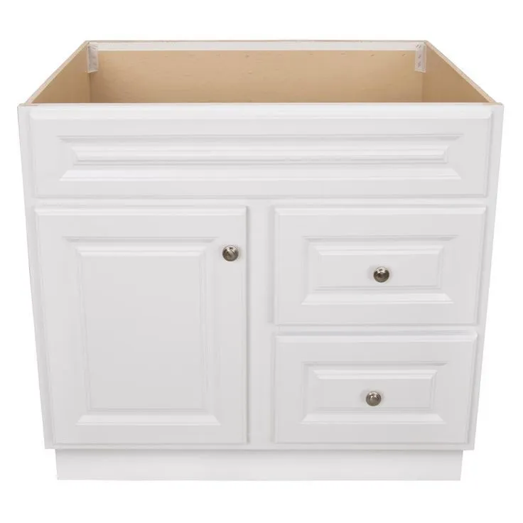 Hampton Bay Hampton 36 in. W x 21 in. D x 33.5 in. H Bathroom Vanity Cabinet Only in White, photo 5 of 17