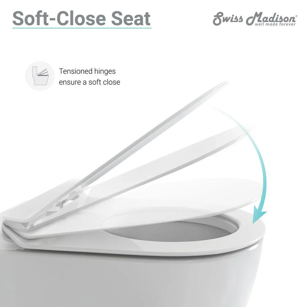 Swiss Madison St. Tropez Wall Hung Toilet Bowl 0.8/1.28 GPF Dual Flush Elongated in White, photo 9 of 11