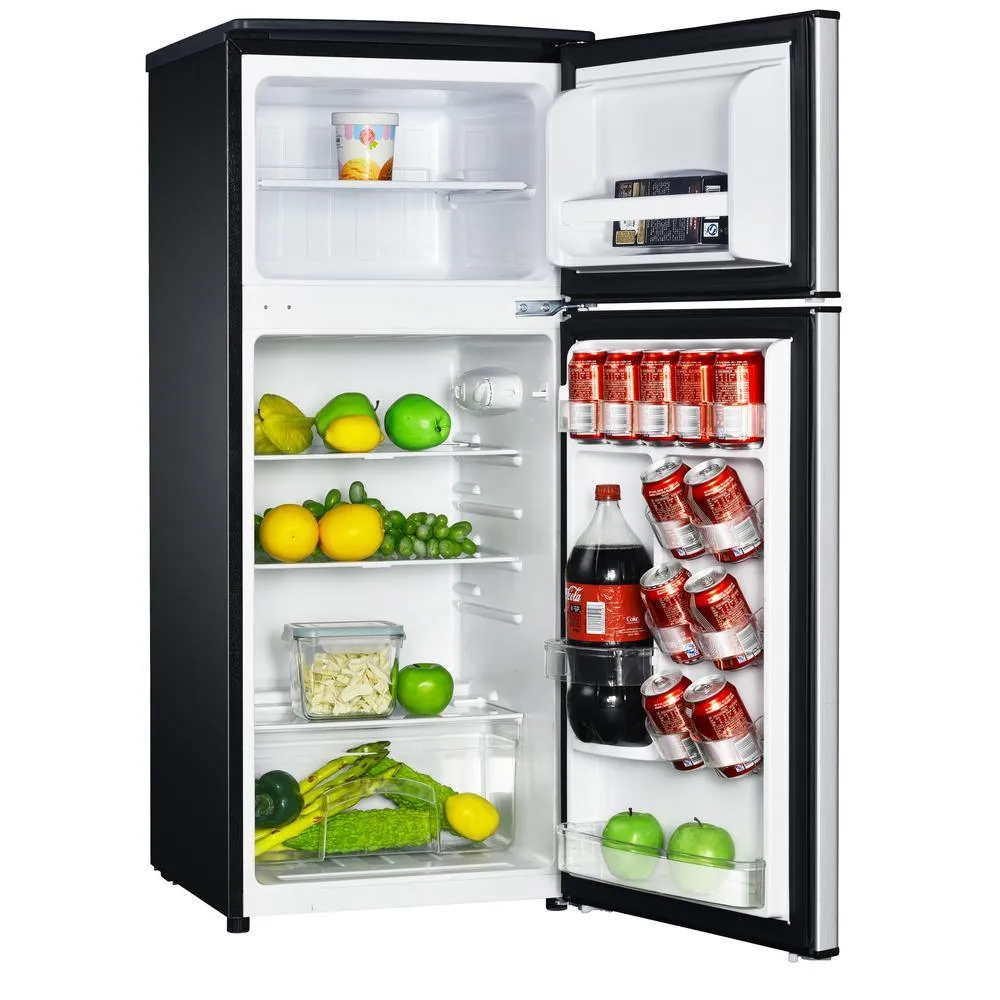 4.5 cu. ft. 2 Door Mini Fridge in Stainless Look with Freezer, photo 2 of 13