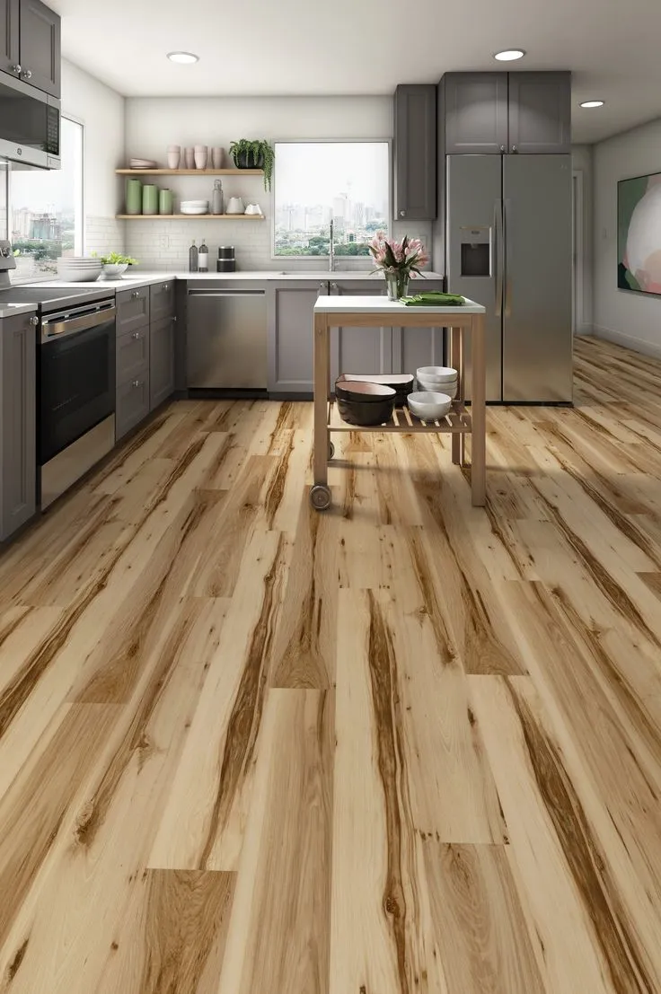 Style Selections Jamestown Hickory 5-mm x 7-in W x 48-in L Waterproof Interlocking Luxury Vinyl Plank Flooring (23.21-sq ft/case), photo 8 of 8