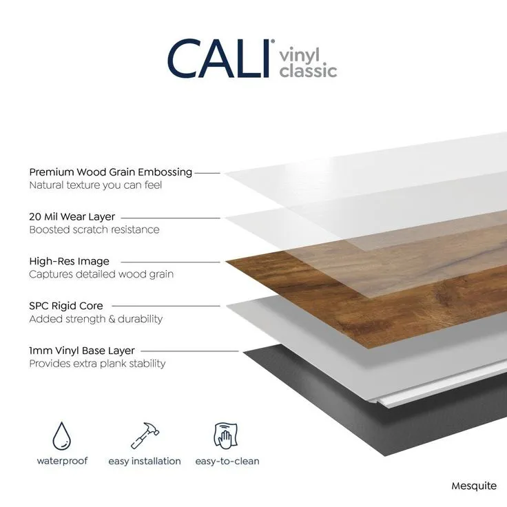 CALI Vinyl Pro Classic 10-Piece 7.12-in x 48-in Mesquite Luxury Vinyl Plank Flooring, photo 3 of 8