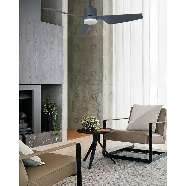 Lucci Airfusion Climate Charcoal Glass Ceiling Fan Light Kit, photo 4 of 6