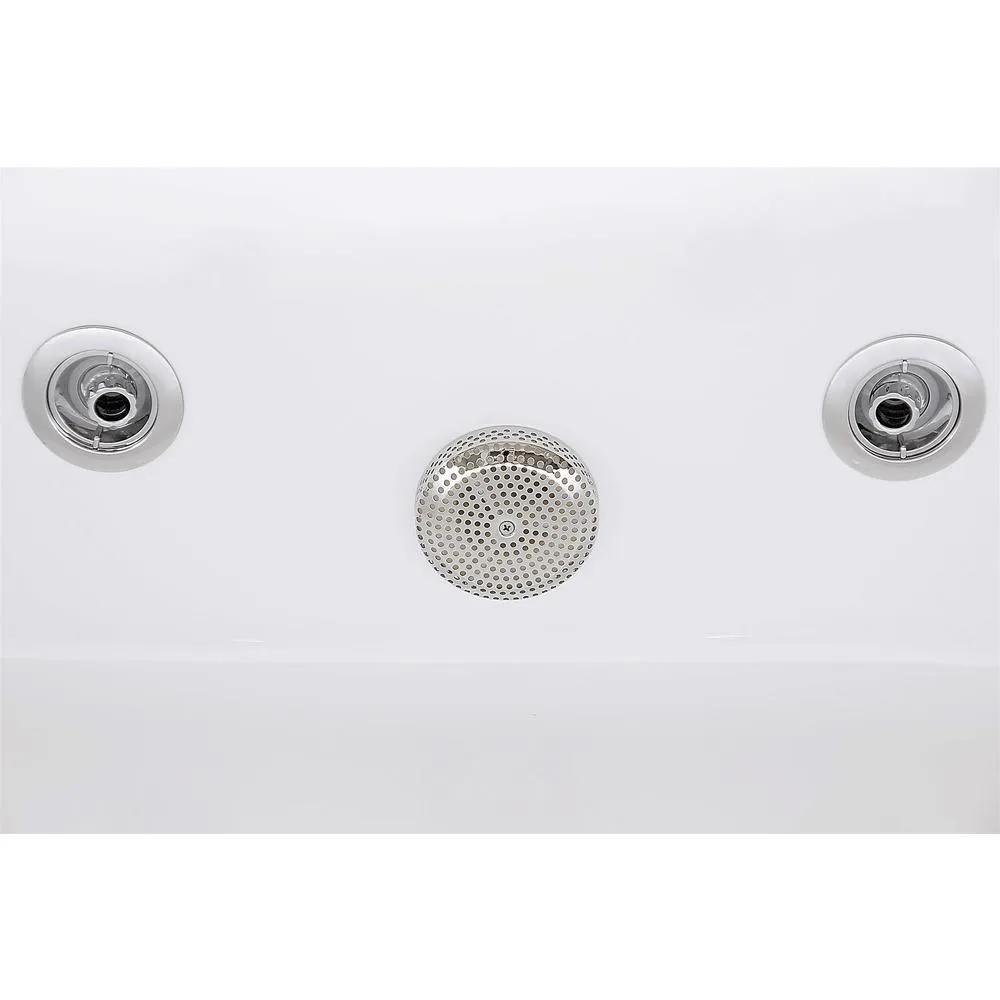 66.9 in. Acrylic Clawfoot Whirlpool Bathtub in White, photo 7 of 14