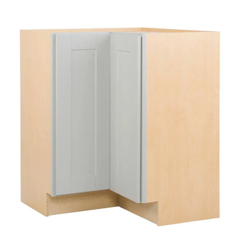 Shaker Assembled 28.5x34.5x16.5 in. Lazy Susan Corner Base Kitchen Cabinet in Dove Gray, photo 13 of 13
