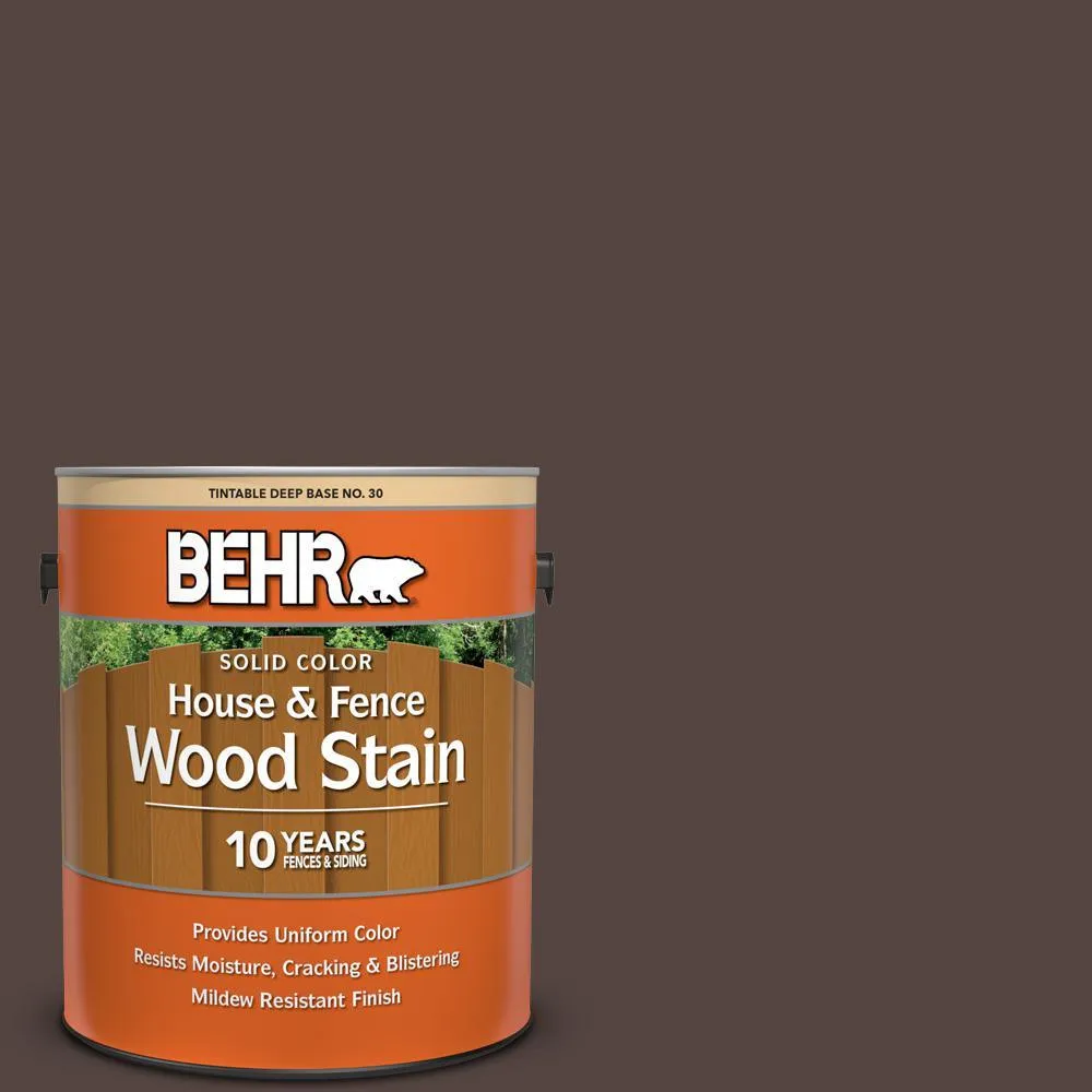 BEHR 5 gal. #PFC-25 Dark Walnut Solid Color House and Fence Exterior Wood Stain, photo 13 of 13