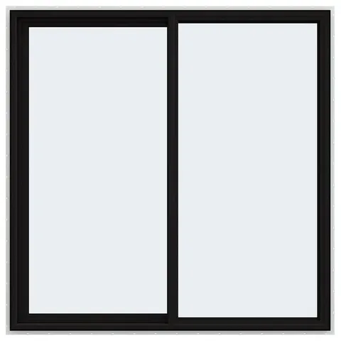 FiniShield V-4500 59-1/2 × 59-1/2 × 3 in Jamb Left-operable Vinyl Black Sliding Window Full Screen Included