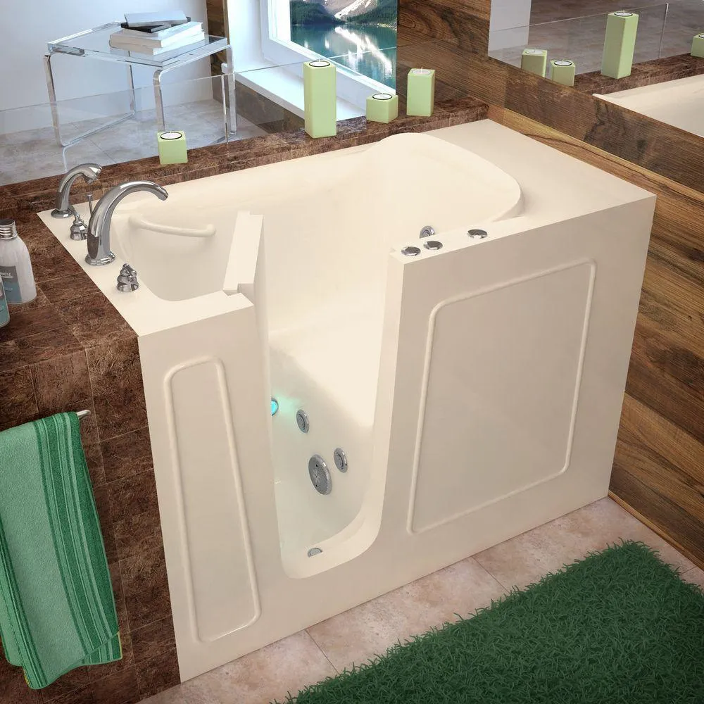 Universal Tubs Nova Heated 4.5 ft. Walk-In Whirlpool Bathtub in Biscuit with Chrome Trim, photo 5 of 52