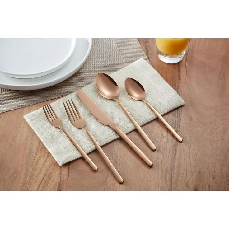 Brenner 40-Piece Stainless Steel 18/0 with Copper Finish Flatware Set (Service for 8), photo 4 of 14
