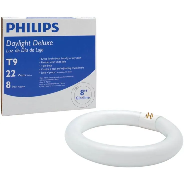 Philips 22-Watt 8 in. Linear T9 Fluorescent Tube Light Bulb Daylight Deluxe (6500K) Circline, photo 5 of 6
