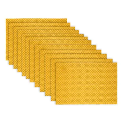 19 × 13 in Lemon Reversible Indoor Outdoor Tonal Placemats PVC and Polyester Blend