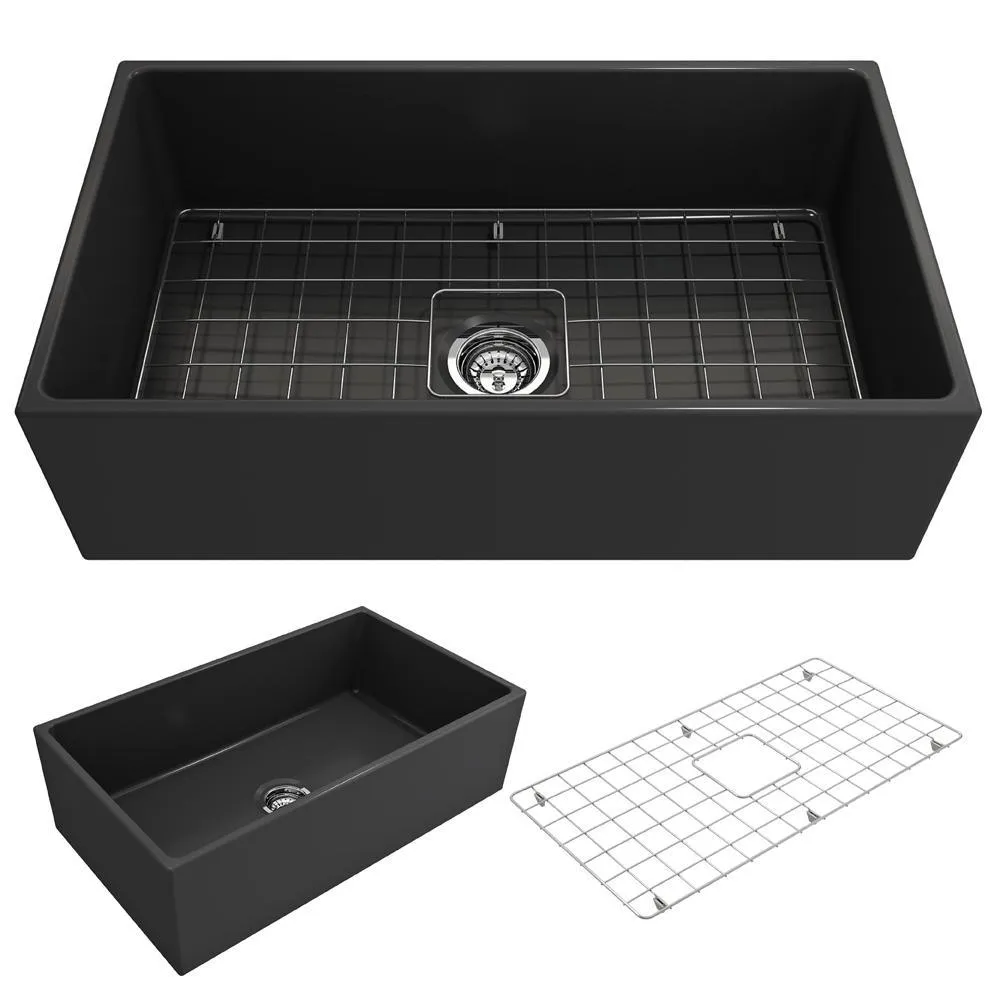 Contempo Farmhouse Apron Front Fireclay 27 in. Single Bowl Kitchen Sink with Bottom Grid and Strainer in White, photo 15 of 20