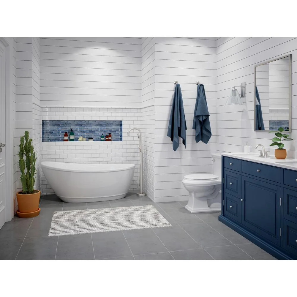 Universal Tubs Johanna 59 in. x 30 in. Acrylic Flatbottom Freestanding Soaking Bathtub in White, photo 5 of 13