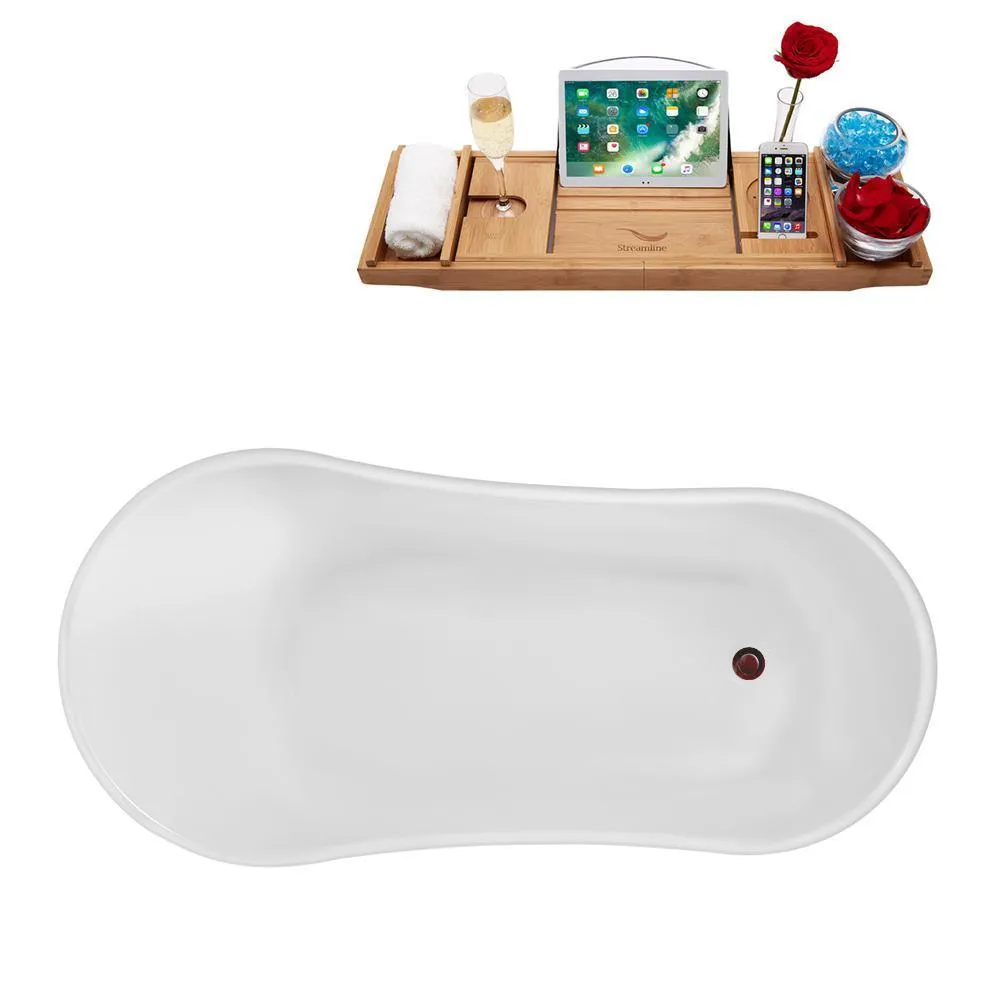 Streamline 67 in. Acrylic Clawfoot Non-Whirlpool Bathtub in White, photo 4 of 7