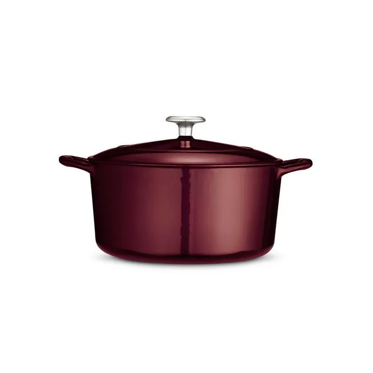 Gourmet 5.5 qt. Round Porcelain-Enameled Cast Iron Dutch Oven in Majolica Red with Lid, photo 5 of 11