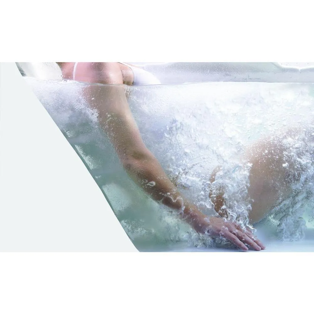 Millennium 8 - 72 in. Acrylic Center Drain Corner Drop-In Air Bath/ Whirlpool Bathtub with Heater in White, photo 3 of 5