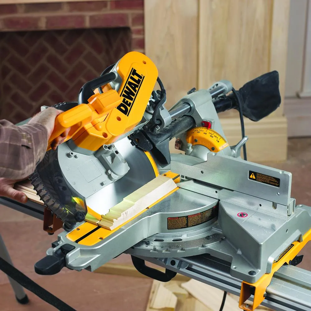 DEWALT 15 Amp Corded 12 in. Double-Bevel Sliding Compound Miter Saw with Bonus 20 Series 12 in. 60T Fine Finish Saw Blade, photo 5 of 13