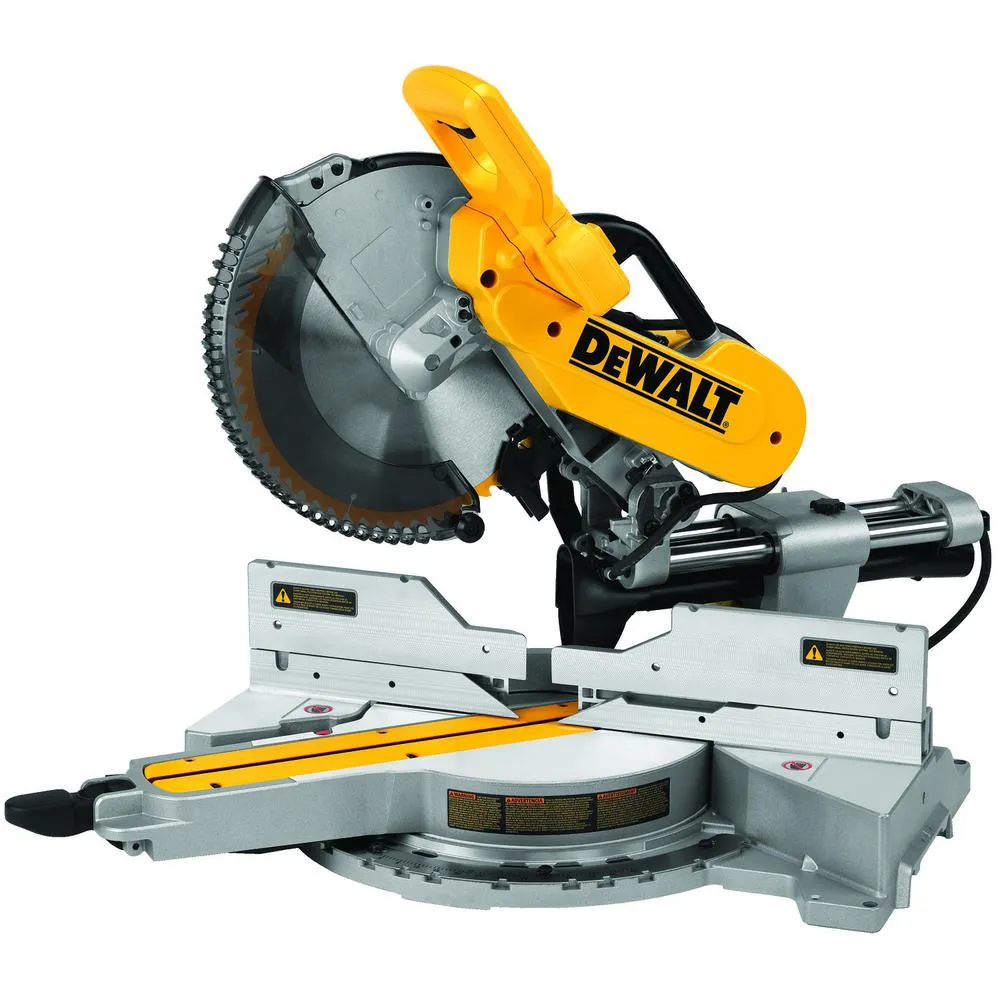 DEWALT 15 Amp Corded 12 in. Double-Bevel Sliding Compound Miter Saw with Bonus 20 Series 12 in. 60T Fine Finish Saw Blade, photo 7 of 13