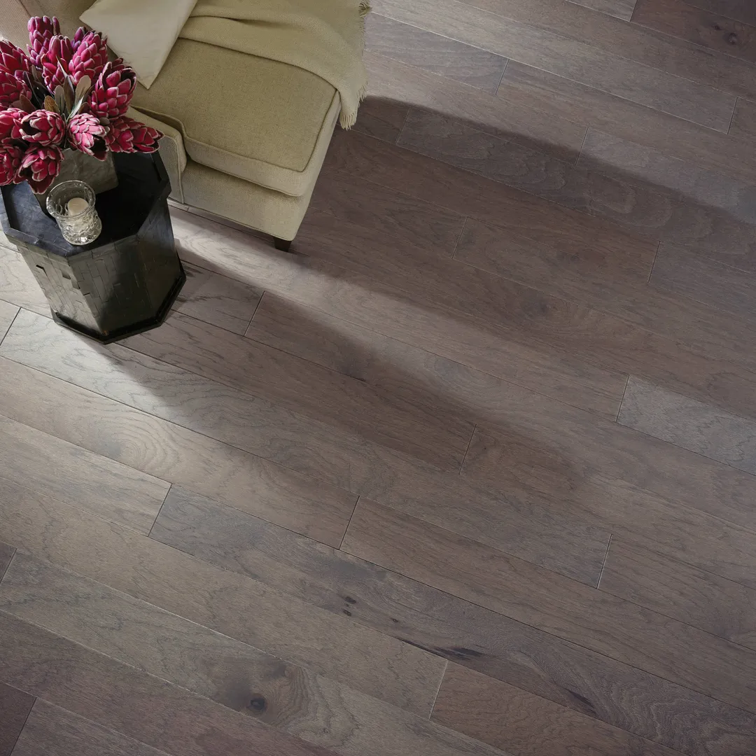Shaw Tucker Creek Smooth/Traditional Riverstone Hickory 1/2-in T x 5-in W Water Resistant Smooth/Traditional Engineered Hardwood Flooring ( 19.72-sq ft / Carton ), photo 2 of 8